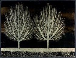 Silent Grove Black by Nakisa Seika - Glazed Original Painting on Deep Box Board sized 24x18 inches. Available from Whitewall Galleries